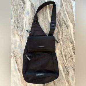 Vera Bradley Sling Backpack in Lighten Up Black with Black Wallet
